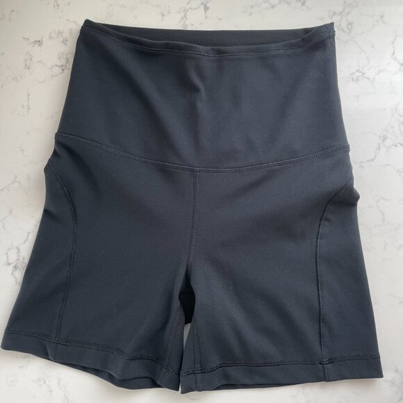 Yogalicious Lux Edge Cruiser Super Hi Rise Poly Blend Athletic Shorts Black Sz S - Picture 2 of 8